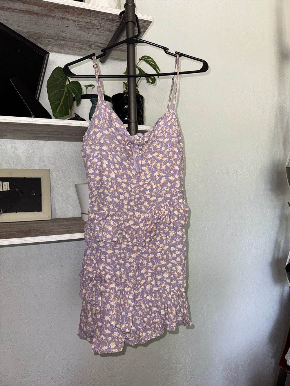 Skylar + Madison Lavender Floral Ruffle Mini Dress